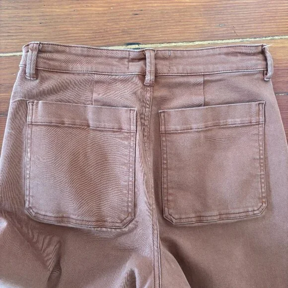 Everlane Straight Leg High Waisted Crop Pants Brown SIZE 4 - Picture 5 of 5